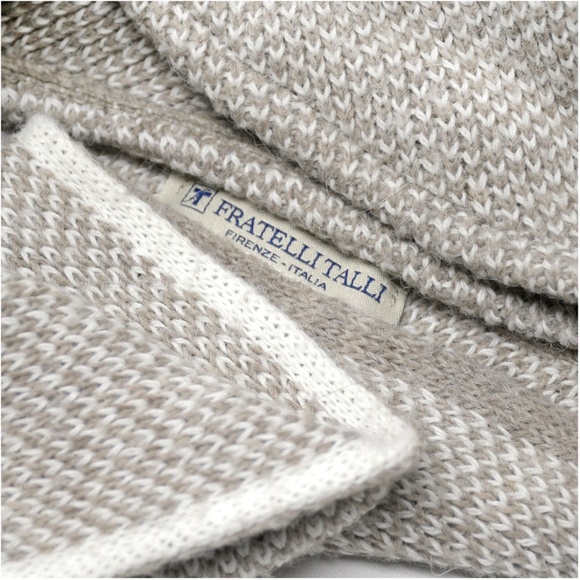 FRATELLI TALLI Knit Collar Scarf OS Beige Wool Alpaca Blend Made In Italy - Picture 13 of 14